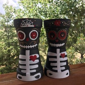 Sugar Skull Flower Pots set